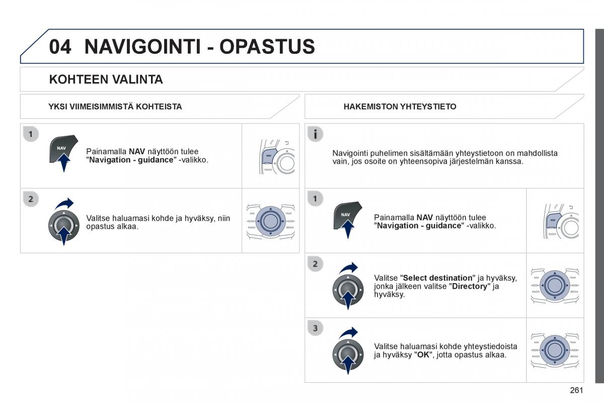 Peugeot 508 omistajan kasikirja / page 263