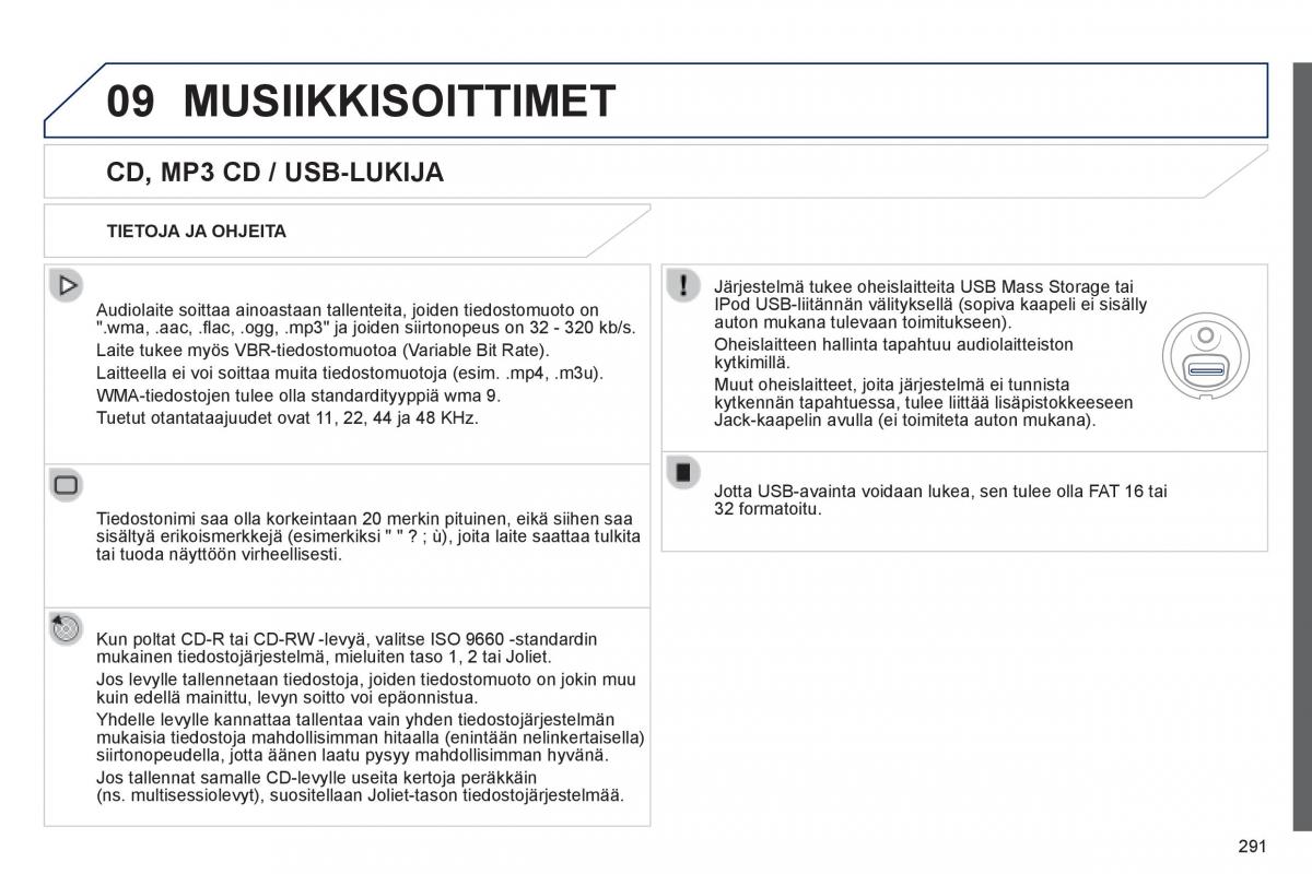 Peugeot 508 omistajan kasikirja / page 293