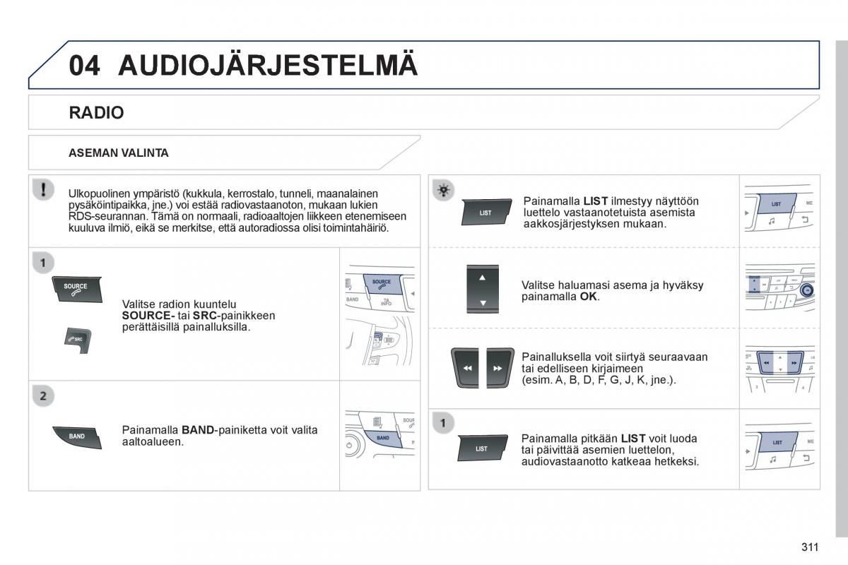 Peugeot 508 omistajan kasikirja / page 313