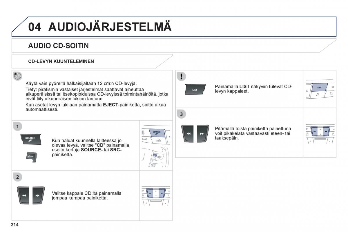 Peugeot 508 omistajan kasikirja / page 316