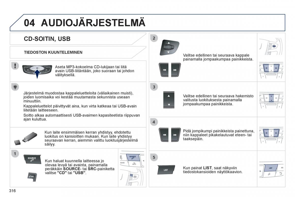 Peugeot 508 omistajan kasikirja / page 318