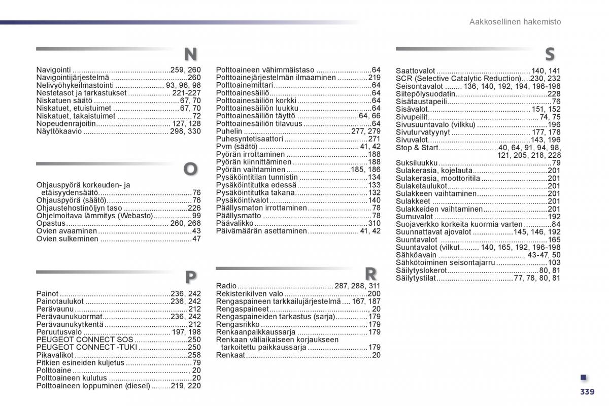 Peugeot 508 omistajan kasikirja / page 341