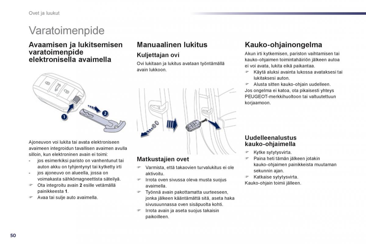 Peugeot 508 omistajan kasikirja / page 52