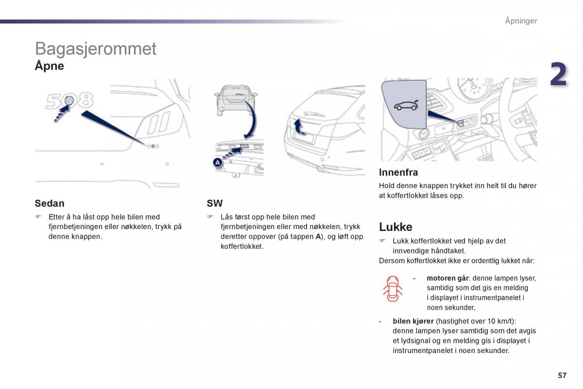 Peugeot 508 bruksanvisningen / page 59