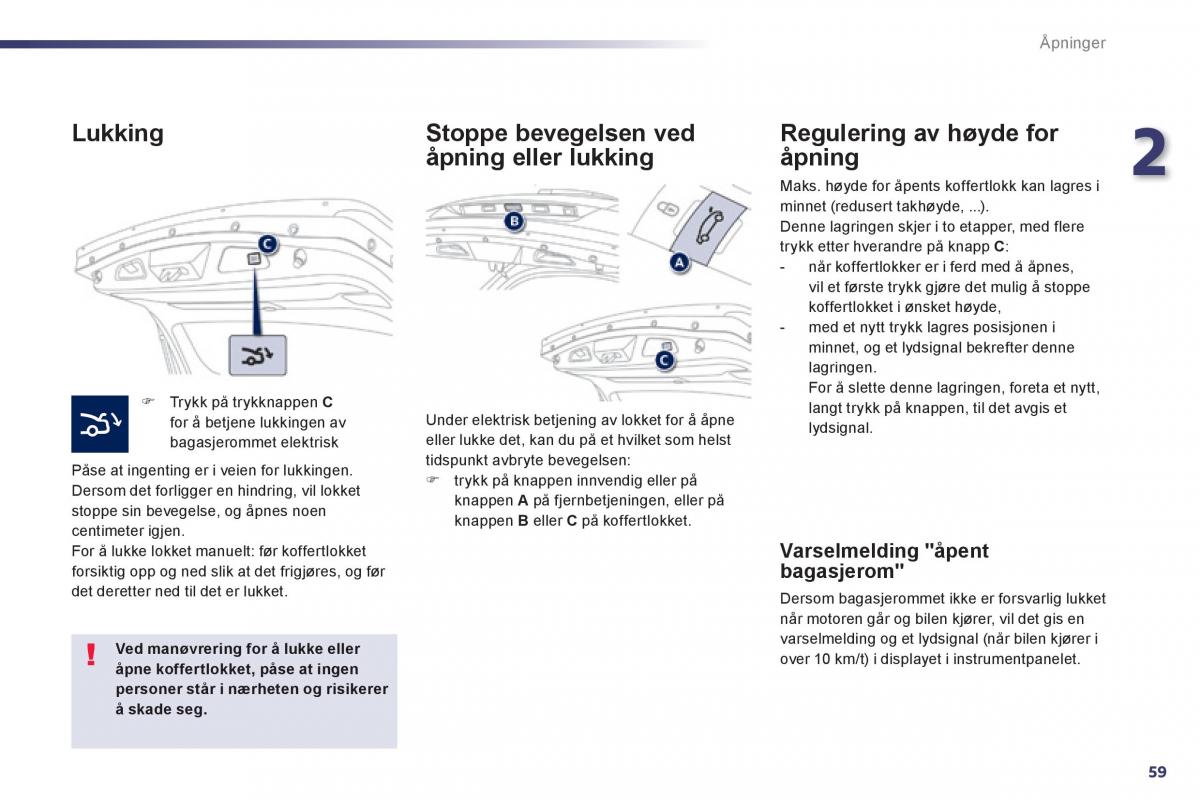 Peugeot 508 bruksanvisningen / page 61