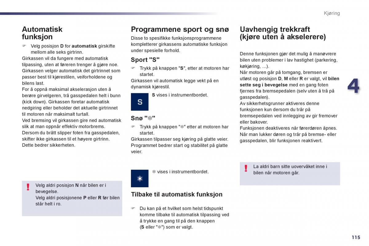 Peugeot 508 bruksanvisningen / page 117