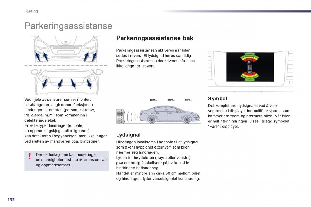 Peugeot 508 bruksanvisningen / page 134