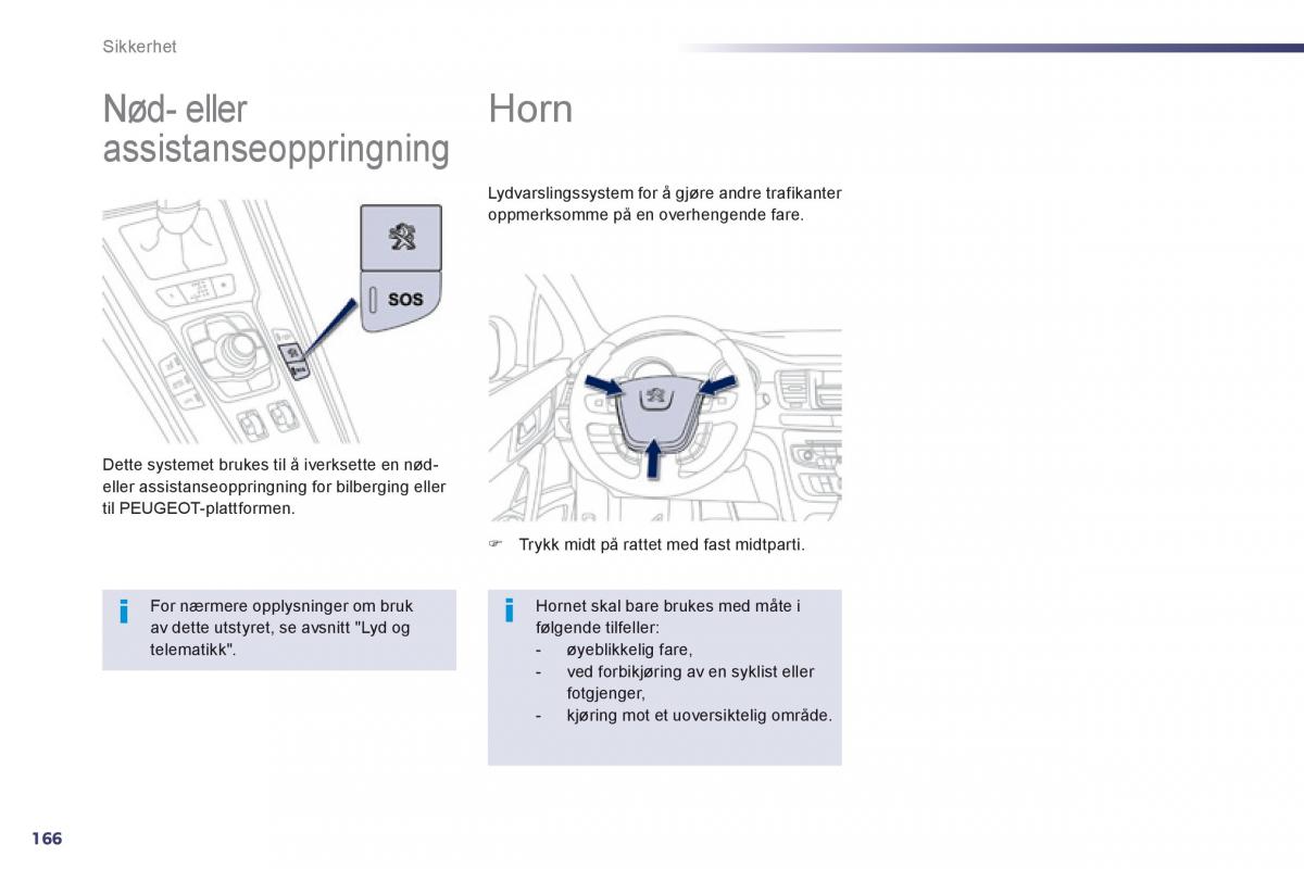 Peugeot 508 bruksanvisningen / page 168