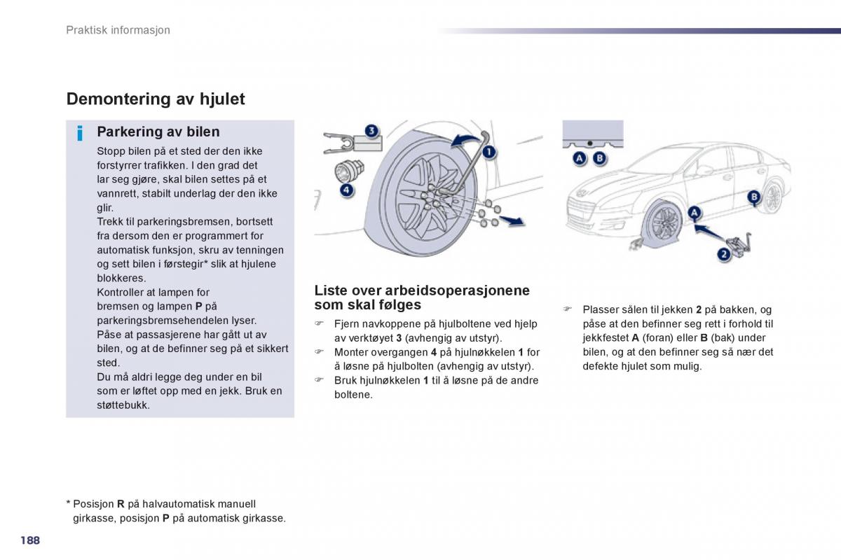 Peugeot 508 bruksanvisningen / page 190