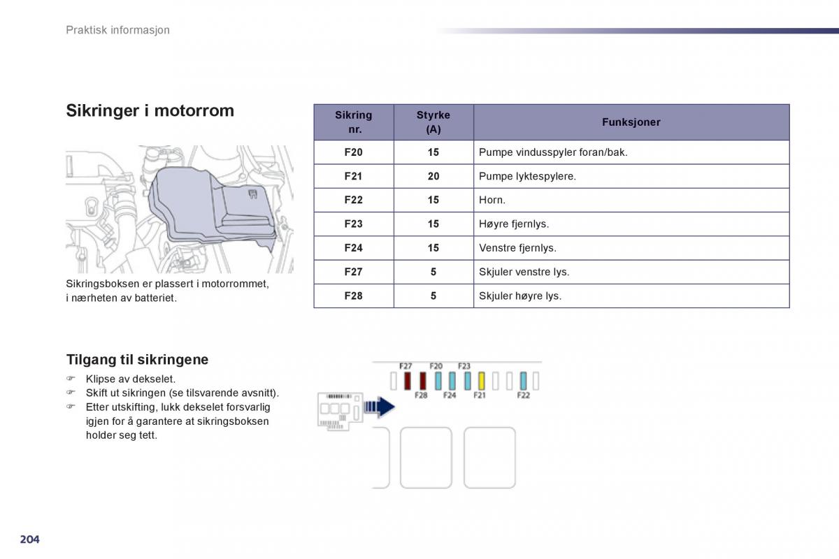 Peugeot 508 bruksanvisningen / page 206