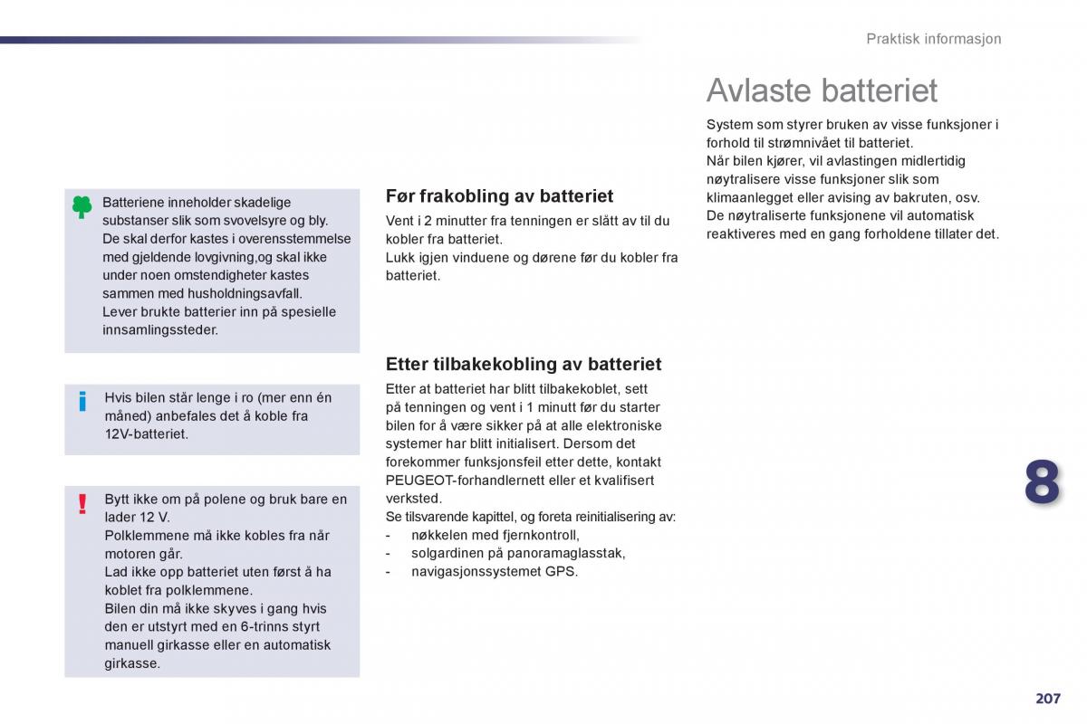 Peugeot 508 bruksanvisningen / page 209