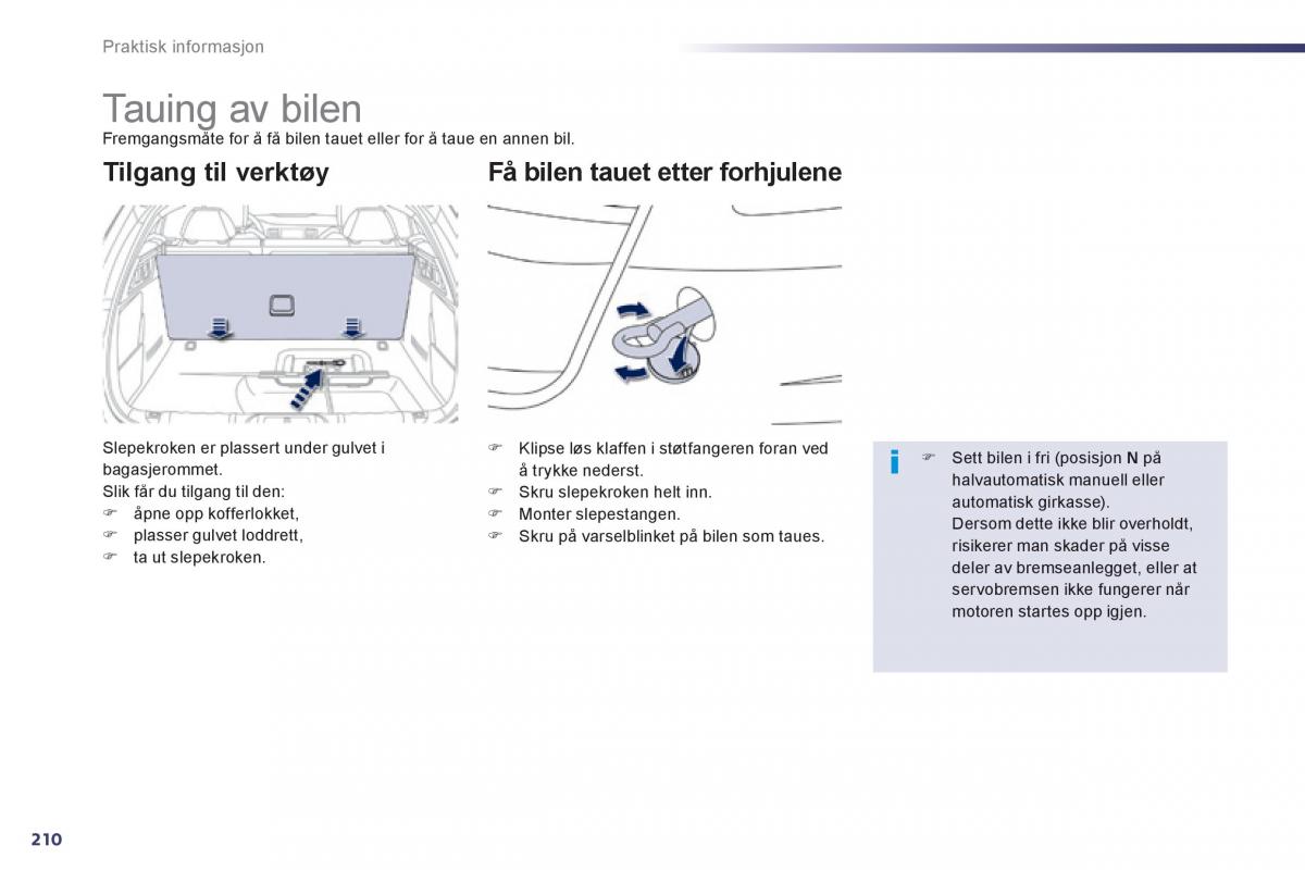 Peugeot 508 bruksanvisningen / page 212