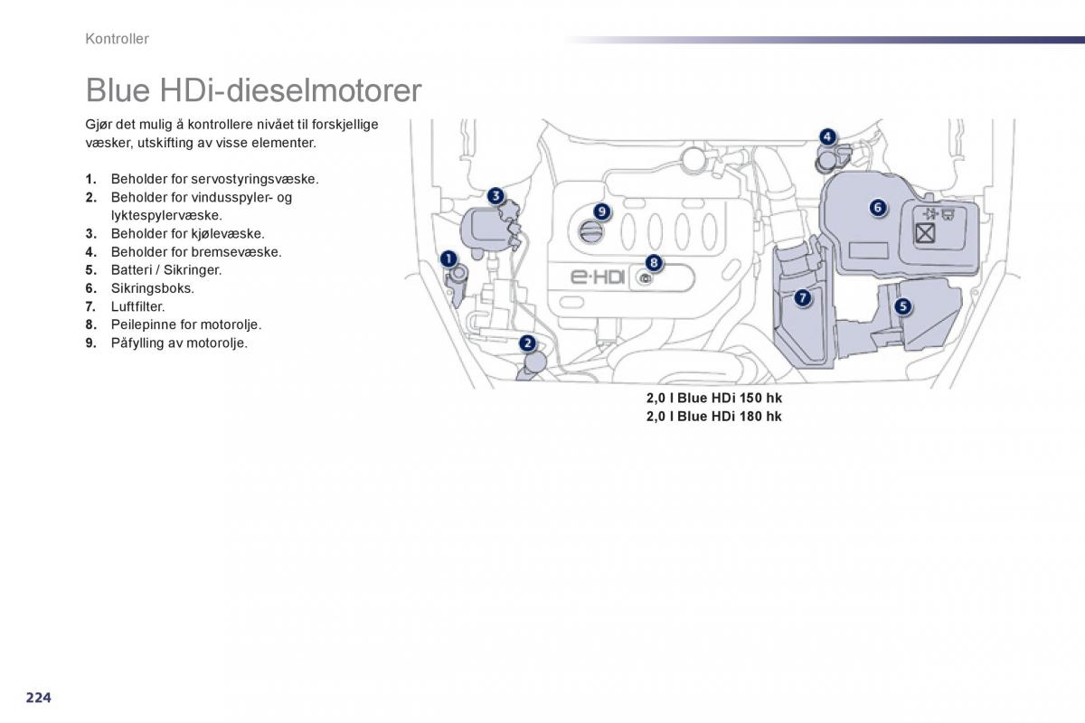 Peugeot 508 bruksanvisningen / page 226