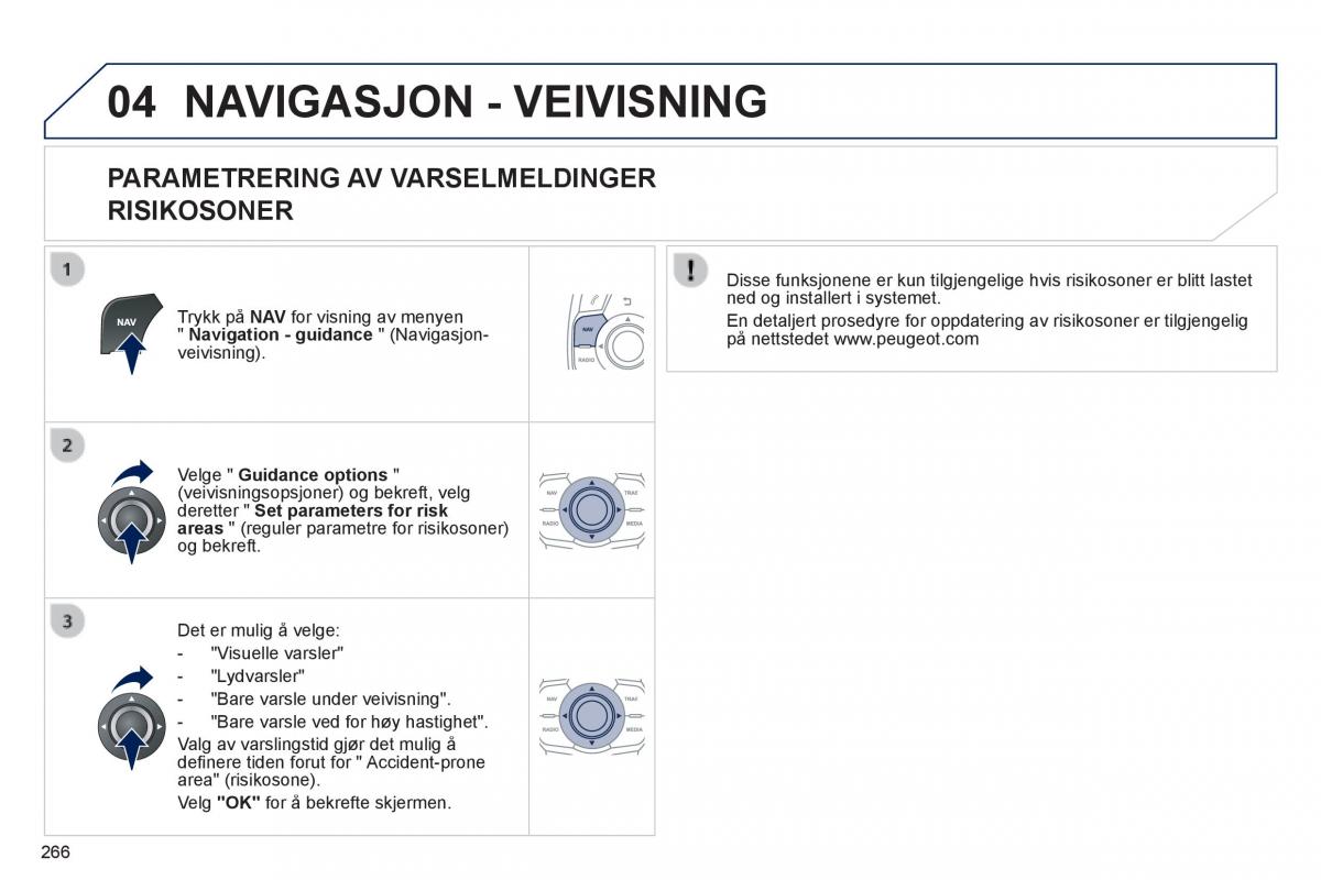 Peugeot 508 bruksanvisningen / page 268