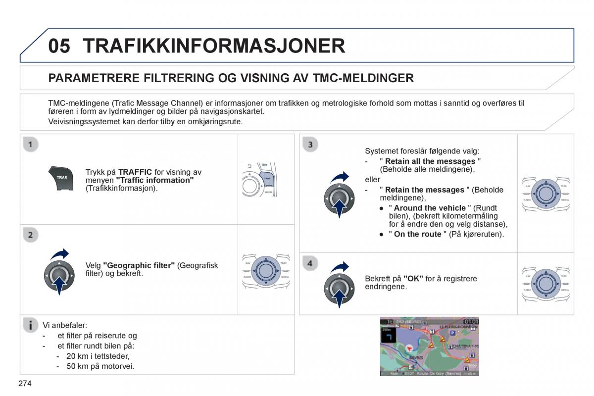 Peugeot 508 bruksanvisningen / page 276