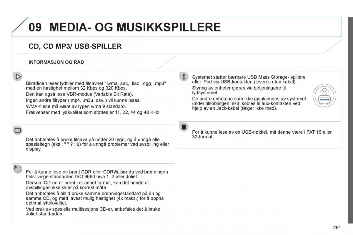 Peugeot 508 bruksanvisningen / page 293