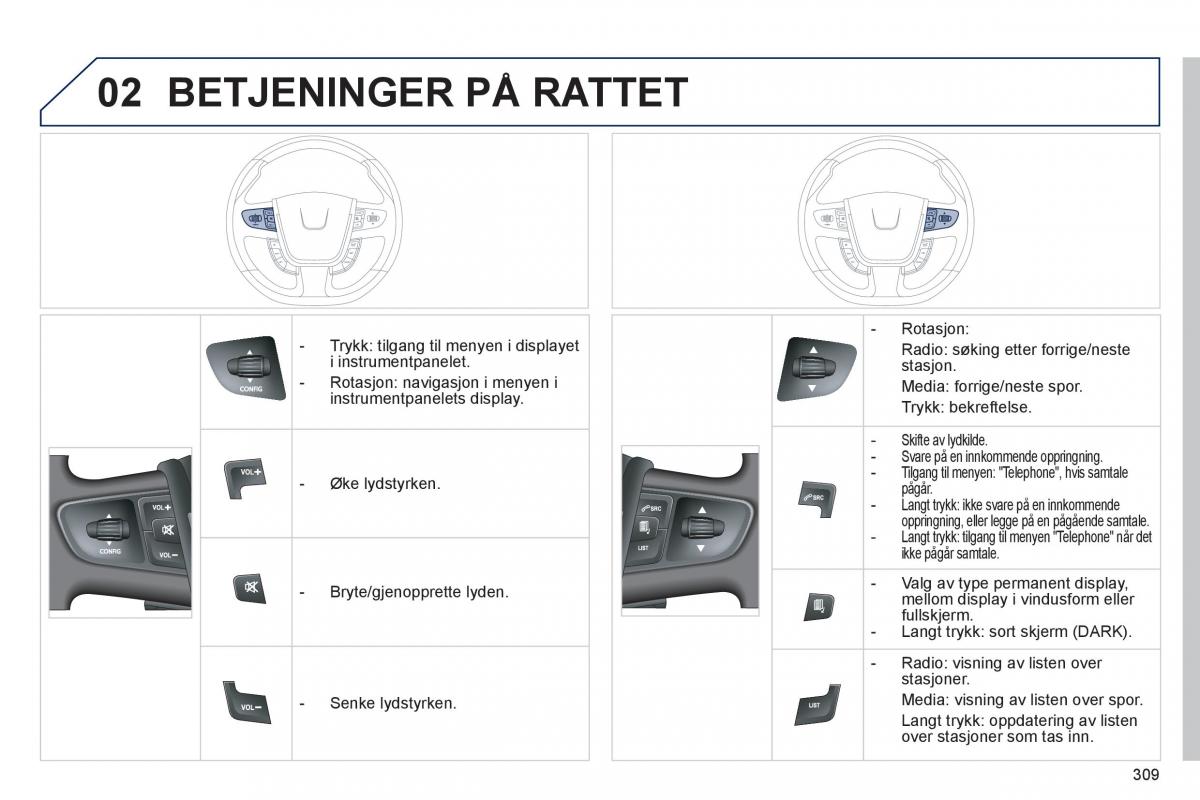 Peugeot 508 bruksanvisningen / page 311