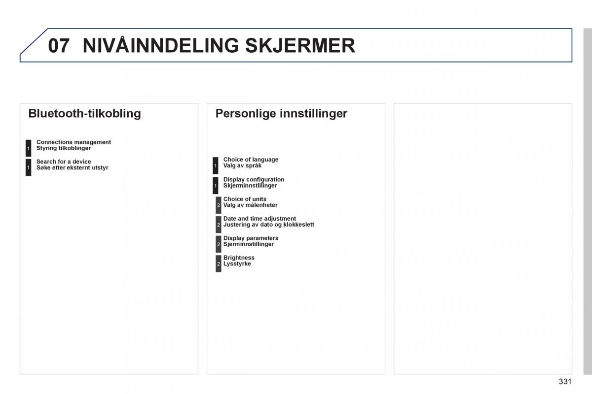 Peugeot 508 bruksanvisningen / page 333