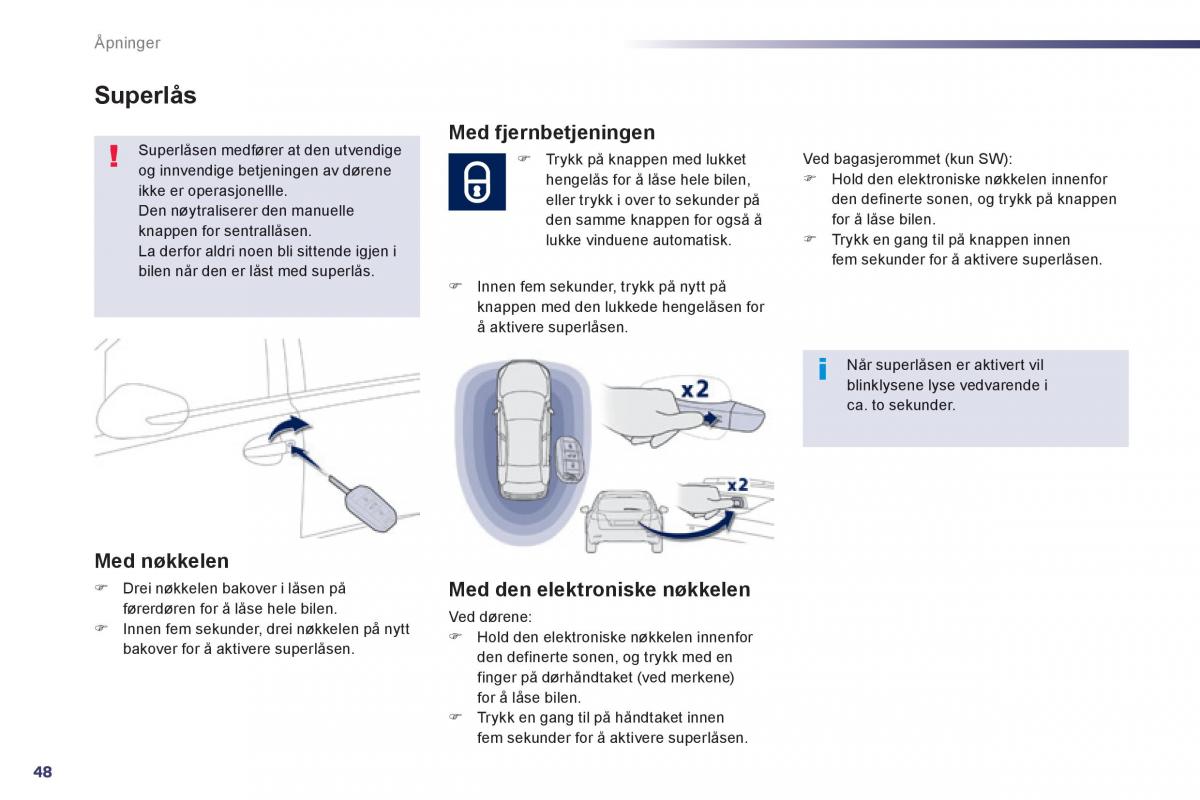 Peugeot 508 bruksanvisningen / page 50