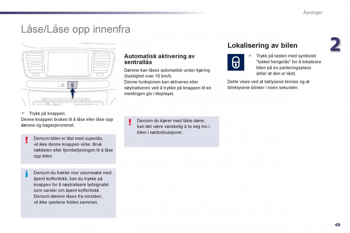 Peugeot 508 bruksanvisningen / page 51