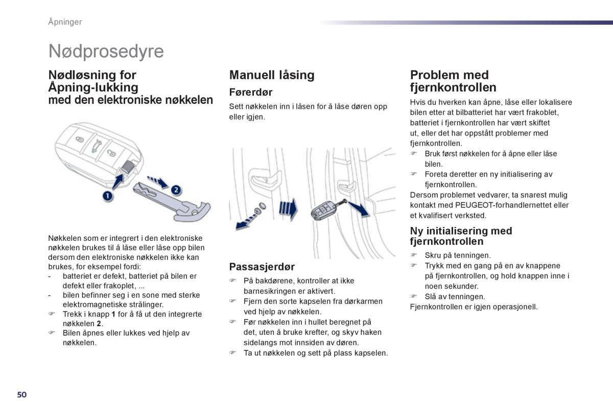 Peugeot 508 bruksanvisningen / page 52