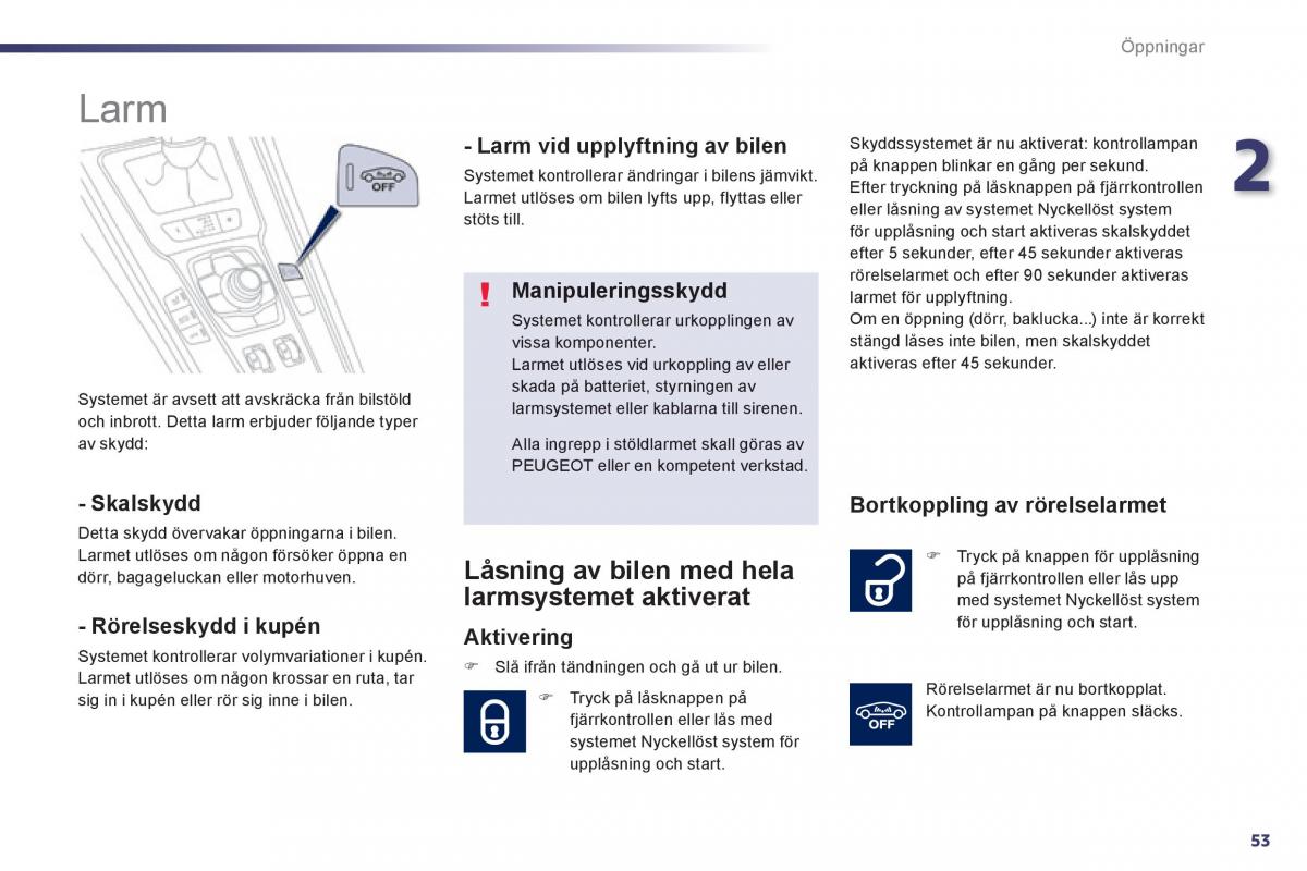 Peugeot 508 instruktionsbok / page 55