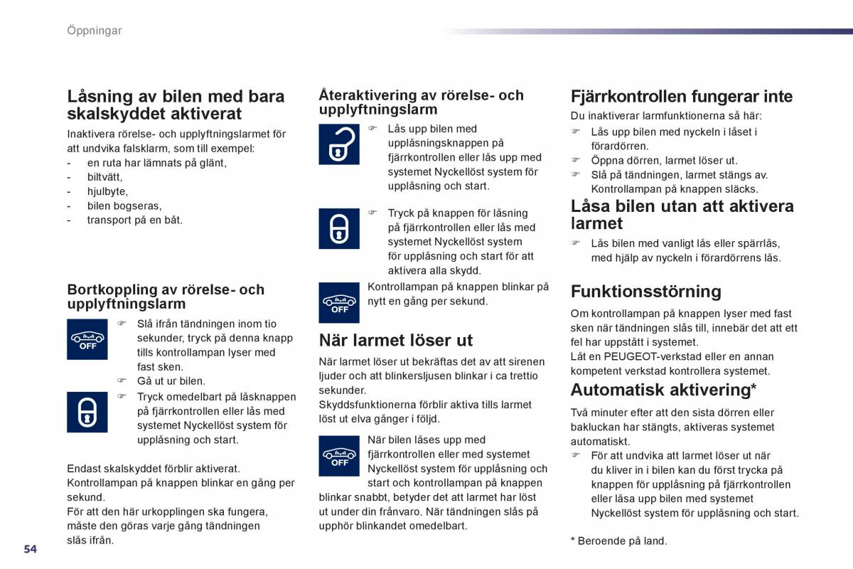 Peugeot 508 instruktionsbok / page 56