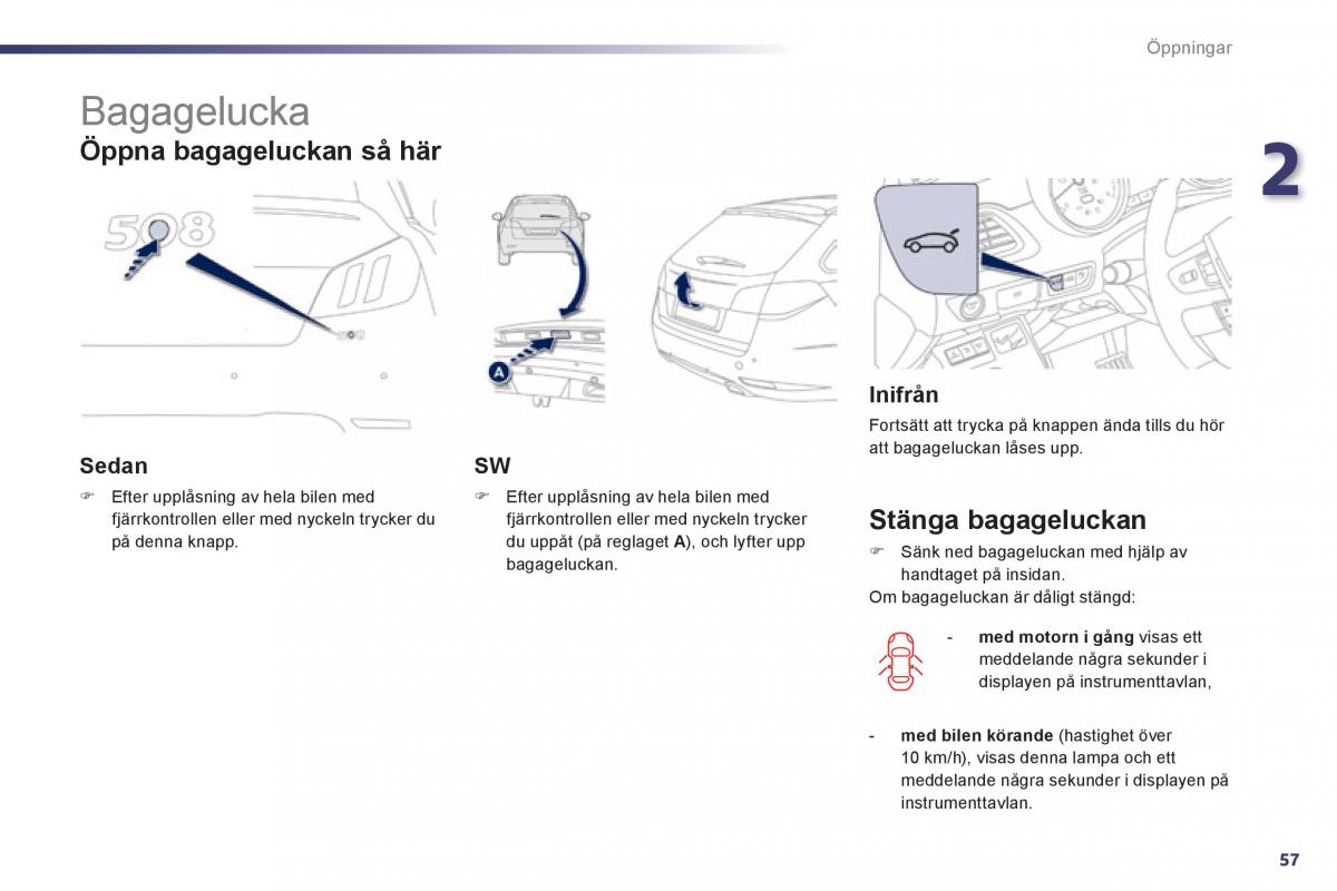 Peugeot 508 instruktionsbok / page 59