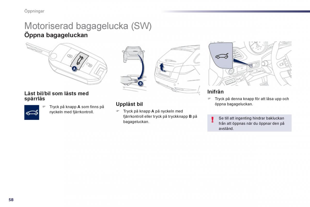 Peugeot 508 instruktionsbok / page 60