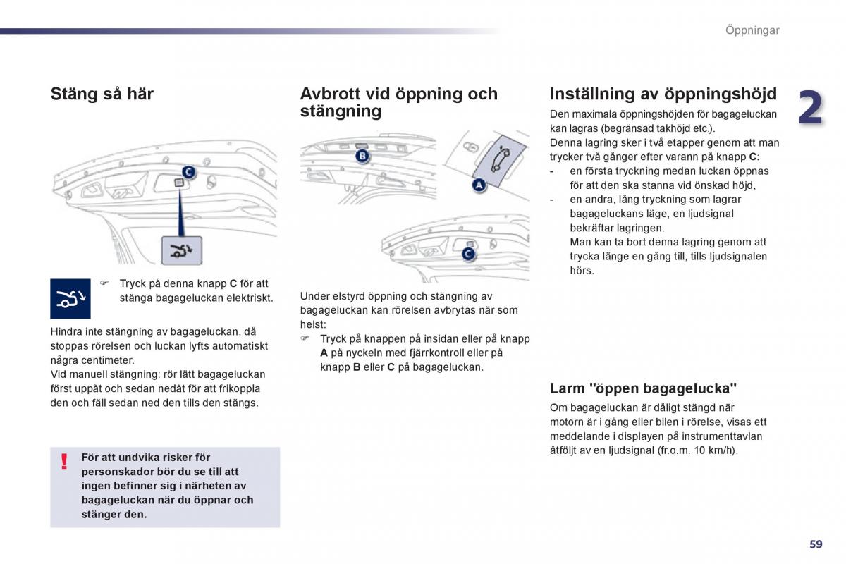 Peugeot 508 instruktionsbok / page 61