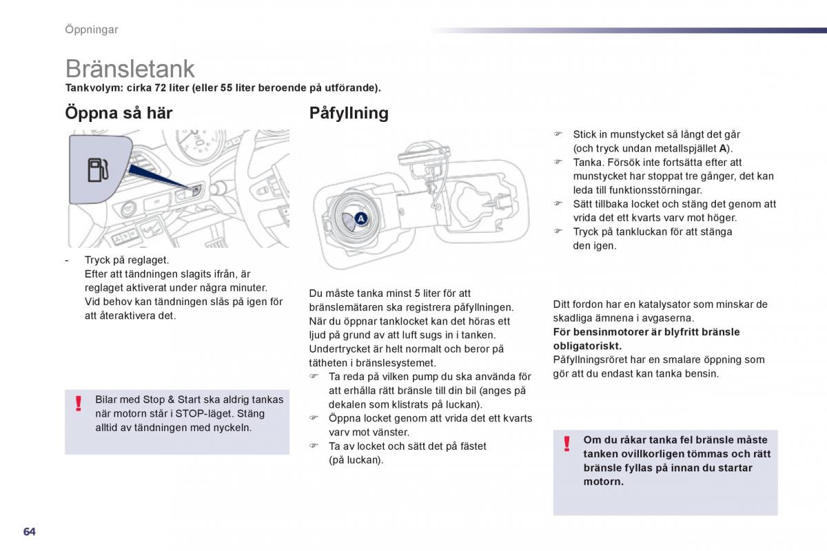 Peugeot 508 instruktionsbok / page 66