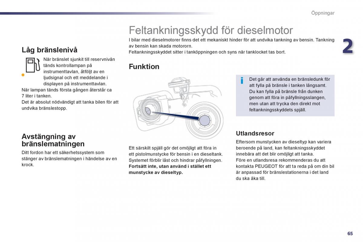 Peugeot 508 instruktionsbok / page 67