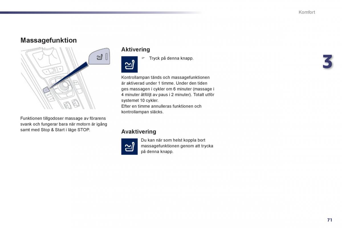 Peugeot 508 instruktionsbok / page 73