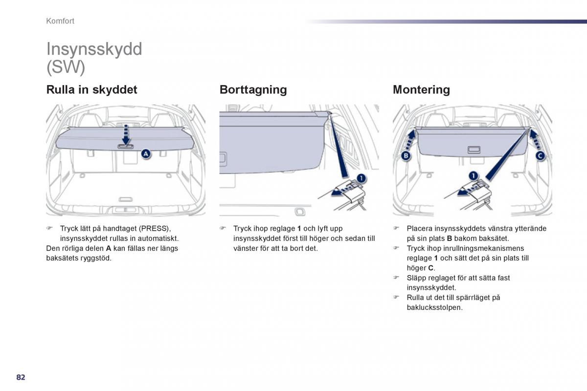 Peugeot 508 instruktionsbok / page 84