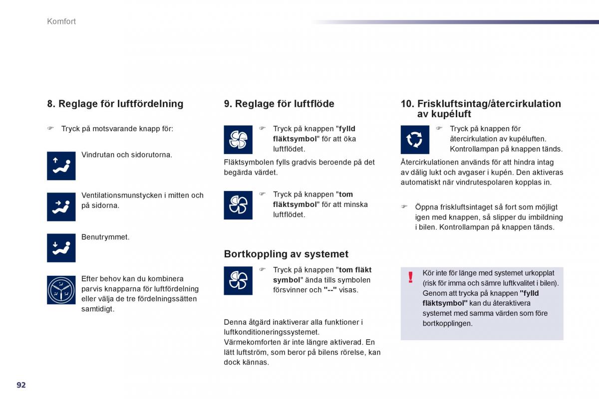 Peugeot 508 instruktionsbok / page 94