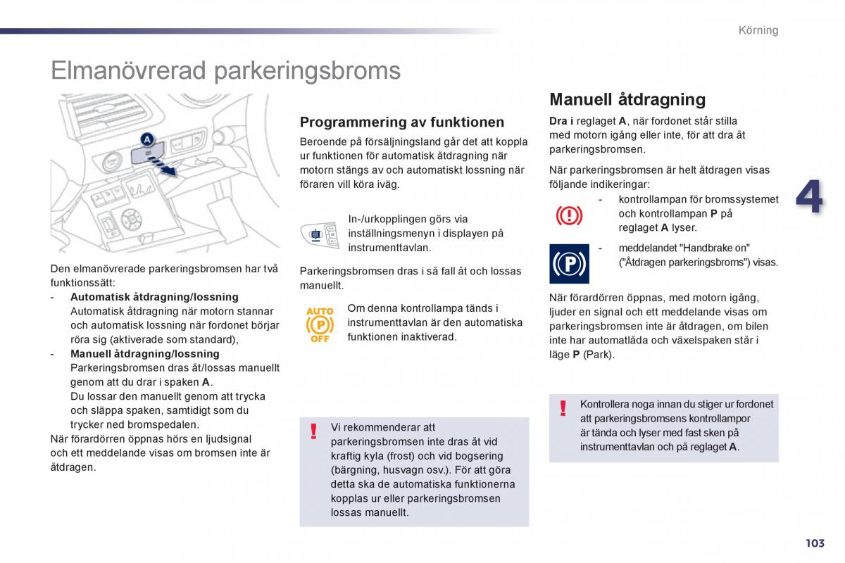 Peugeot 508 instruktionsbok / page 105