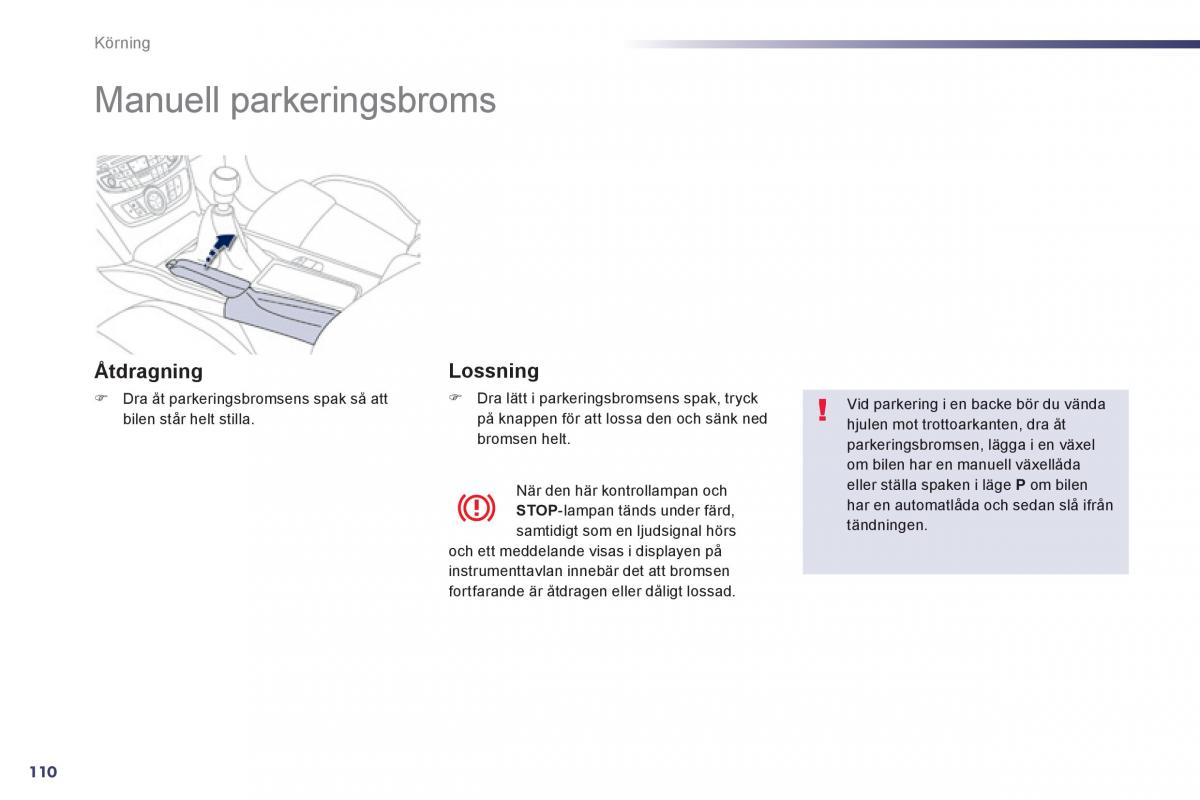 Peugeot 508 instruktionsbok / page 112