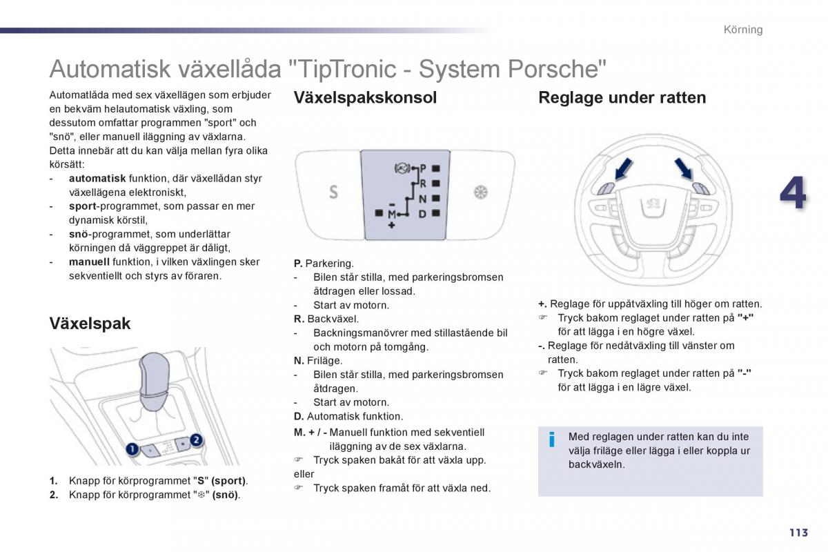 Peugeot 508 instruktionsbok / page 115