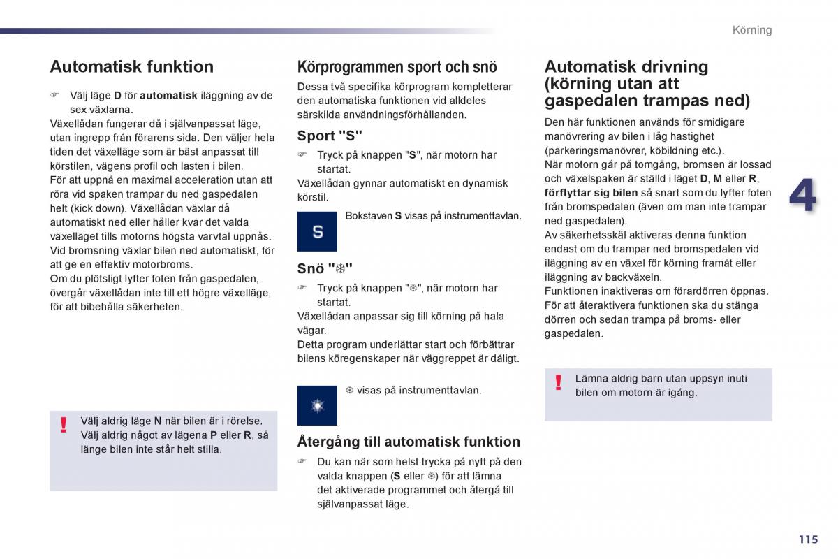 Peugeot 508 instruktionsbok / page 117