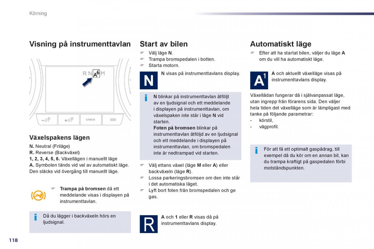 Peugeot 508 instruktionsbok / page 120