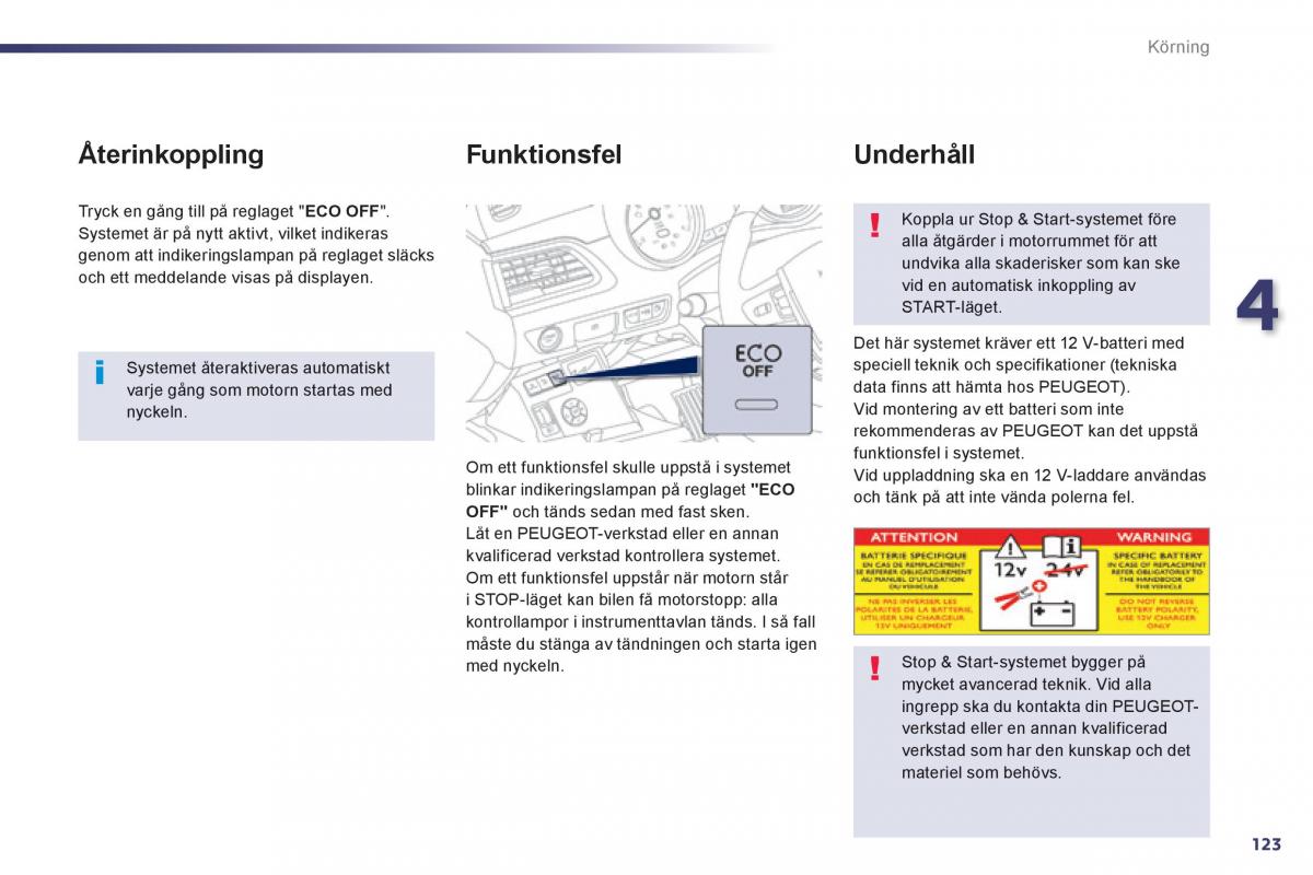 Peugeot 508 instruktionsbok / page 125