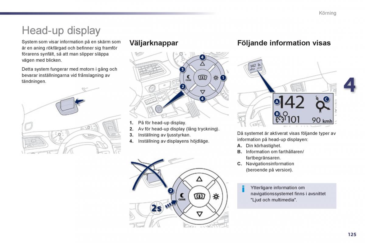 Peugeot 508 instruktionsbok / page 127