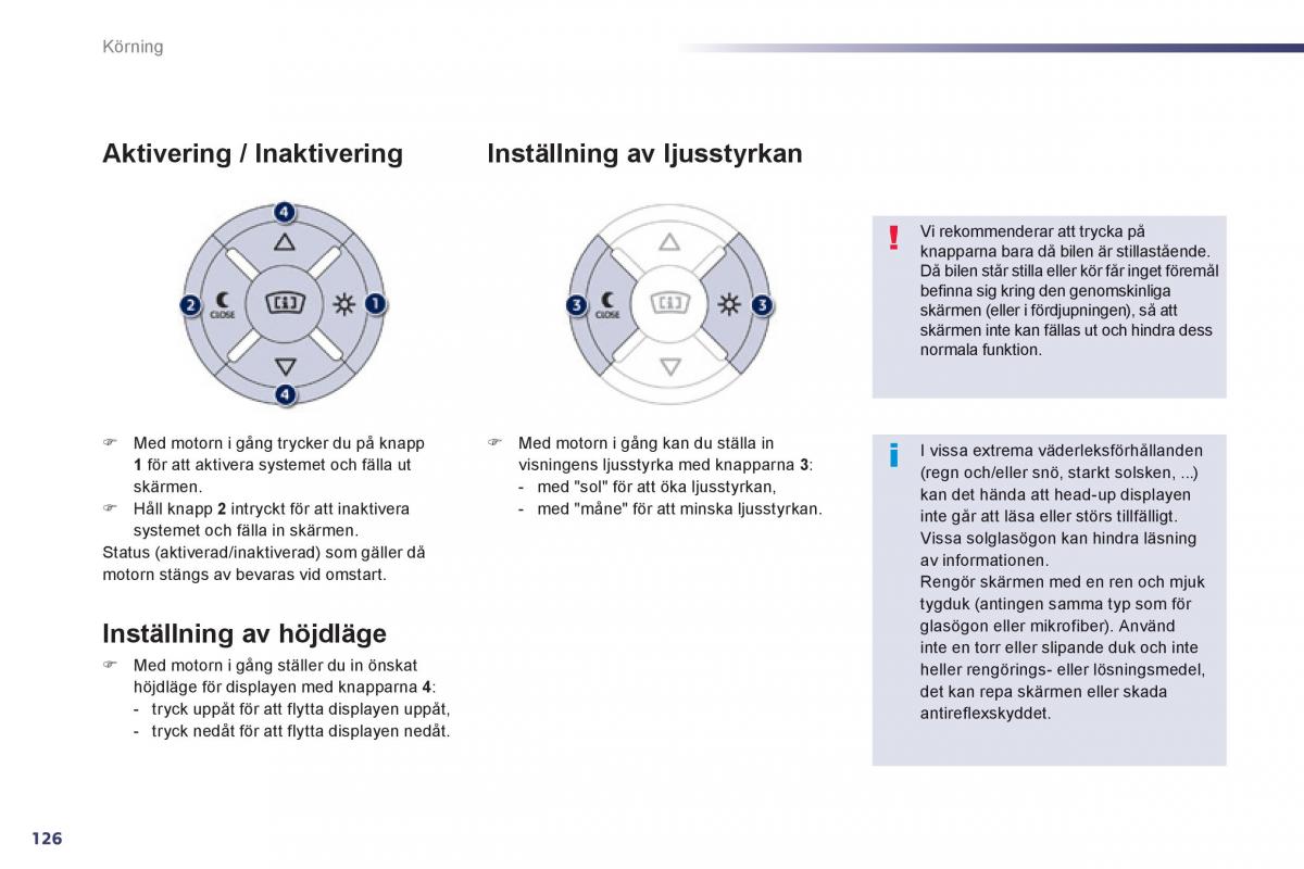 Peugeot 508 instruktionsbok / page 128