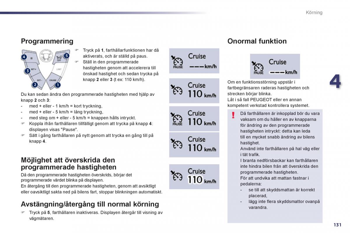 Peugeot 508 instruktionsbok / page 133