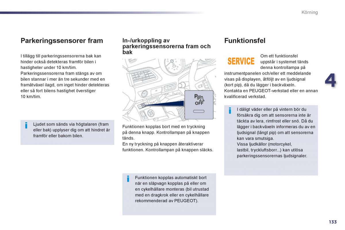 Peugeot 508 instruktionsbok / page 135