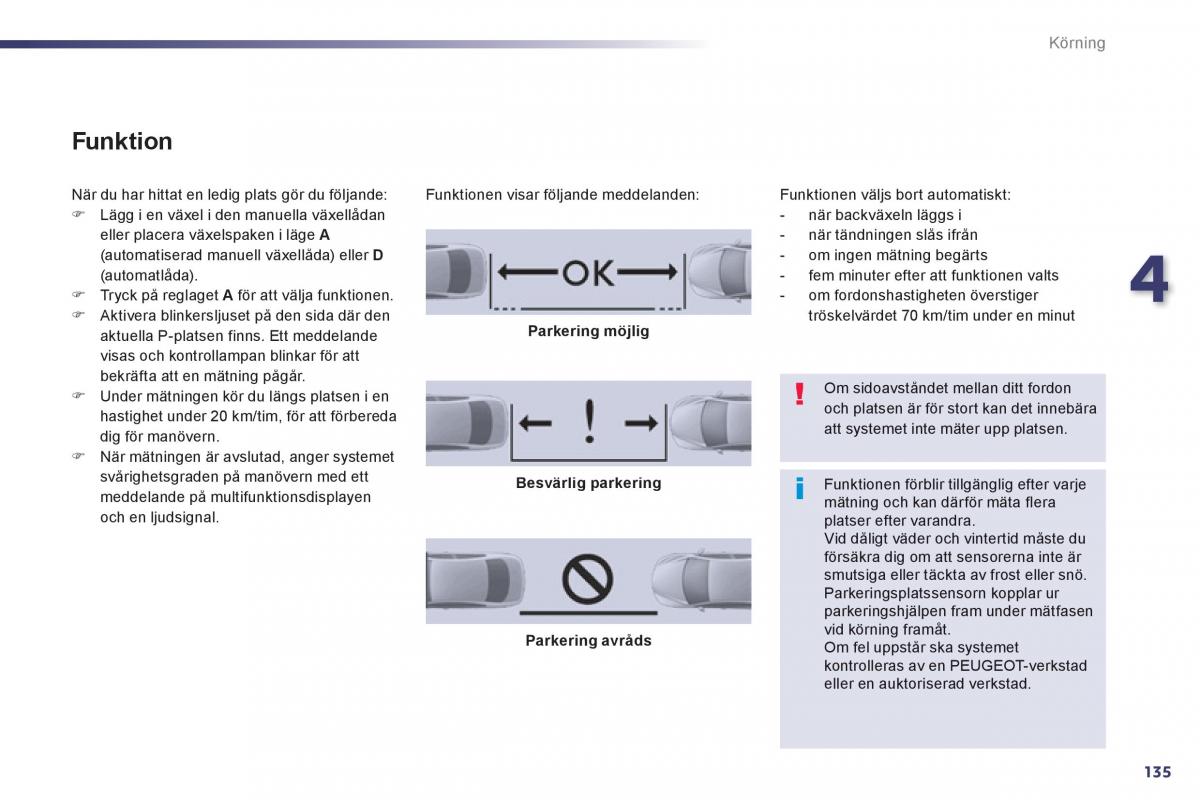 Peugeot 508 instruktionsbok / page 137