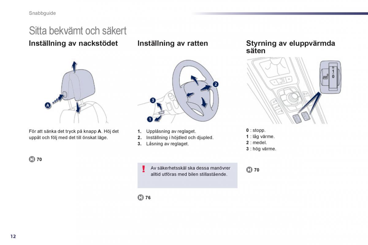 Peugeot 508 instruktionsbok / page 14