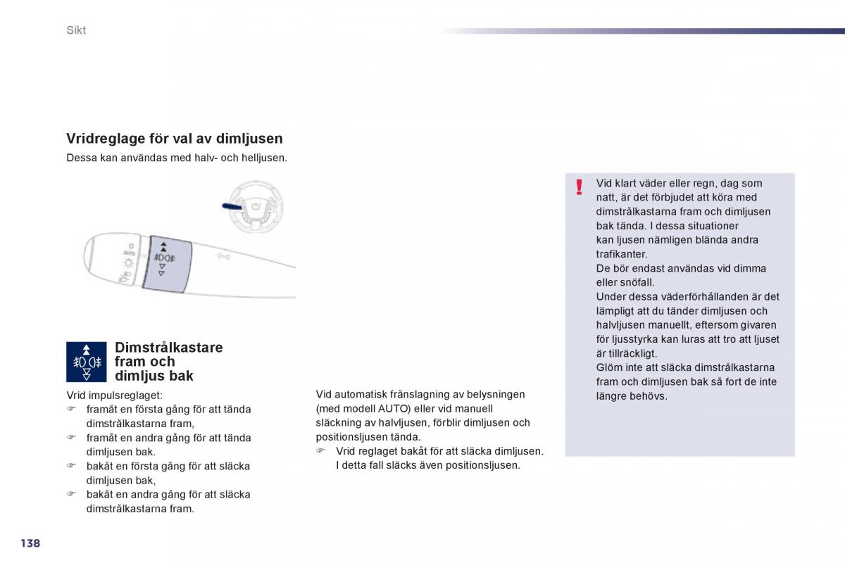 Peugeot 508 instruktionsbok / page 140