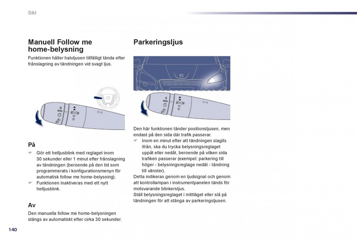 Peugeot 508 instruktionsbok / page 142