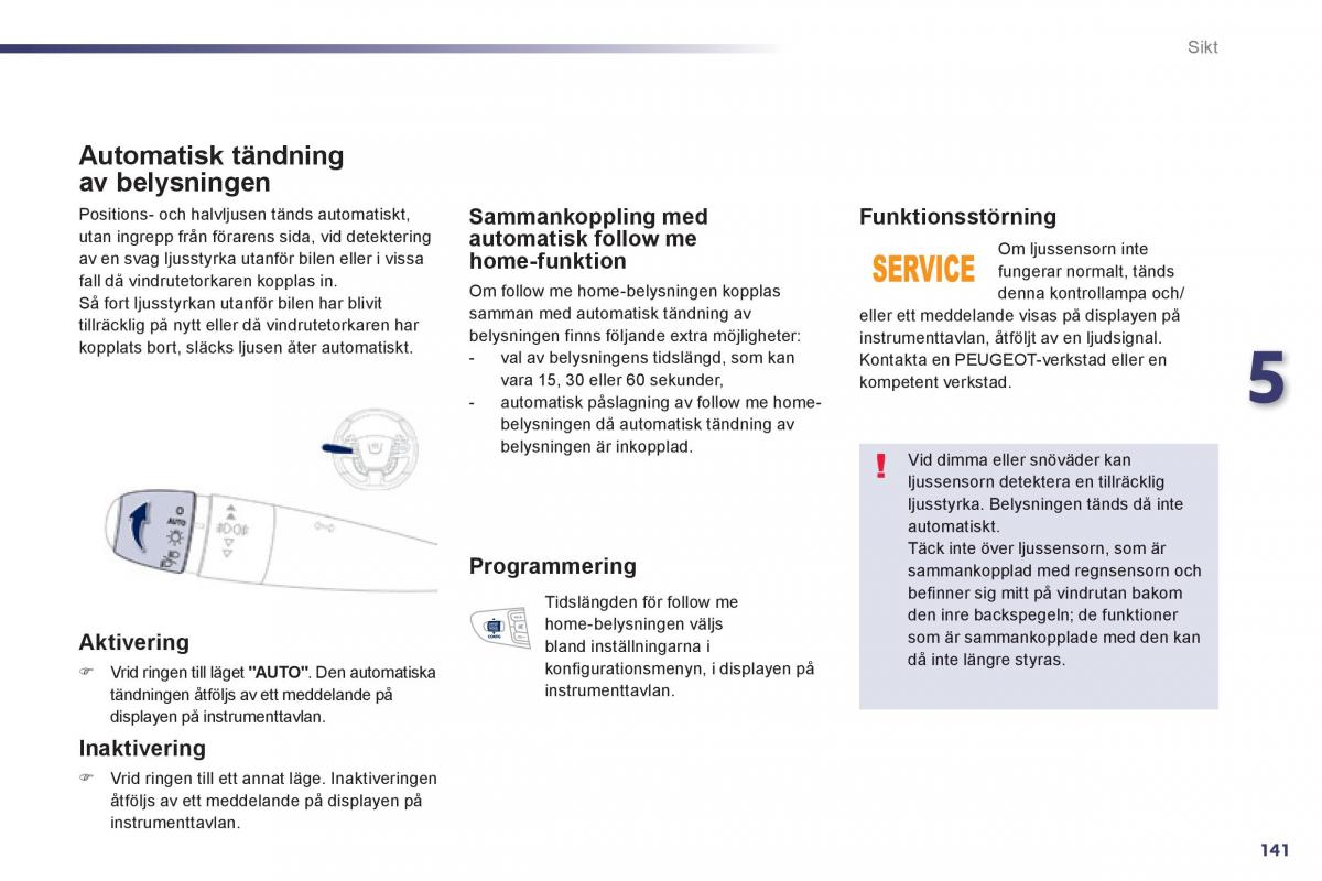 Peugeot 508 instruktionsbok / page 143